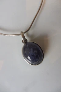 schöne, alte Kette mit Anhänger ,  925 Silber mit schönem Stein - Bild 1 von 5