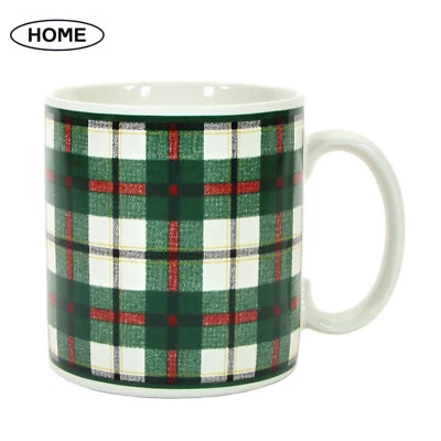 NUEVO Target Home HOLLY - Taza a Cuadros 12oz Verde Rojo Comer Bebida Feliz Navidad Foto 1 de 4