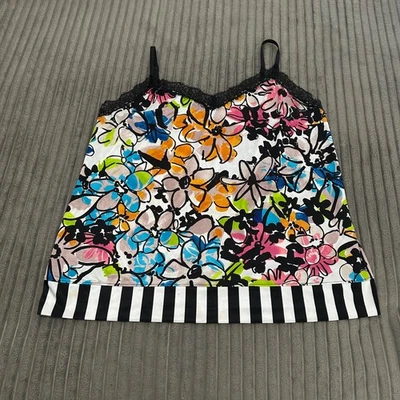 Camisola Lane Bryant para mujer 2X floral arte abstracto relax cuello en V satinado sin mangas Foto 1 de 4