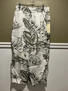 Neu mit Etikett C&C California tropische Hose Blätterdruck Gr. M 100 % Leinen Pull-On - Bild 1 von 9