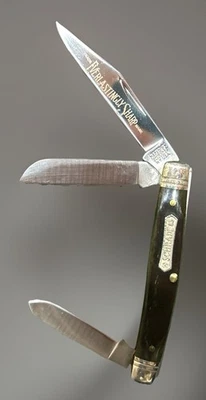 Faca caçadora vintage rara Schrade EUA 1983 Heritage Green Bone 8341 3 lâminas nova na caixa - Imagem 1 de 4