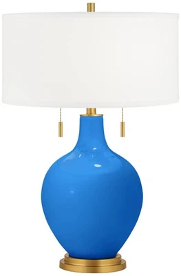 Royal Blue Toby Brass Accents Table Lamp - Imagem 1 de 4