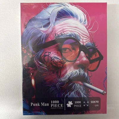 Punk Man 1000 Piece Jigsaw Puzzle 50x70cm Cool Bearded Man with Glasses -NWT - Image 1 of 4