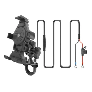 Wireless Charging Motorcycle Phone Holder Mount Enjoy a Hassle free Ride - Picture 1 of 8