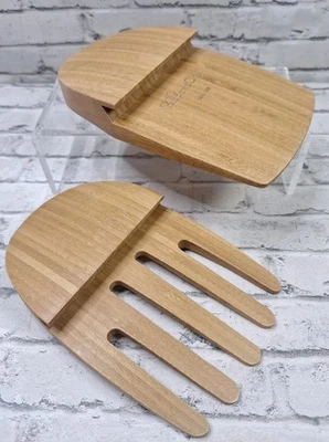 Salad Tongs Serving Claws Pampered Chef Tossing Bamboo Wood   - Image 1 of 4