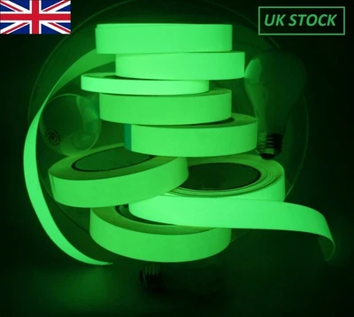 New Glow In The Dark Sticky Tape Self Adhesive Luminous Saftey Film Sticker Roll - Image 1 of 2