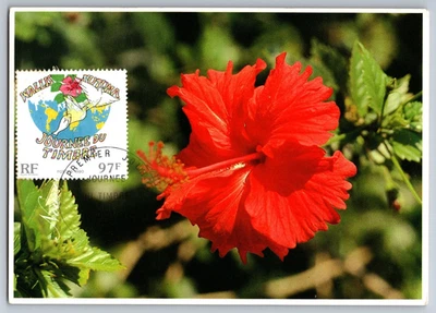 Wallis and Futuna Habiscus Flower FDC Maxi Card - Image 1 of 2
