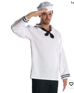 Rubies Sailor Mens Shirt And Hat One Size B2812 - Picture 1 of 4
