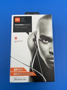 New Black JBL Synchros Reflect Wired In Ear Sport Headphones - Picture 1 of 3