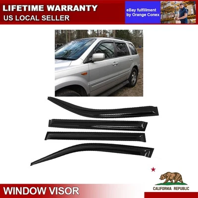 Para 2003-2008 Honda Pilot viseira de janela ventilação defletor de vento solar guarda chuva EUA - Imagem 1 de 4