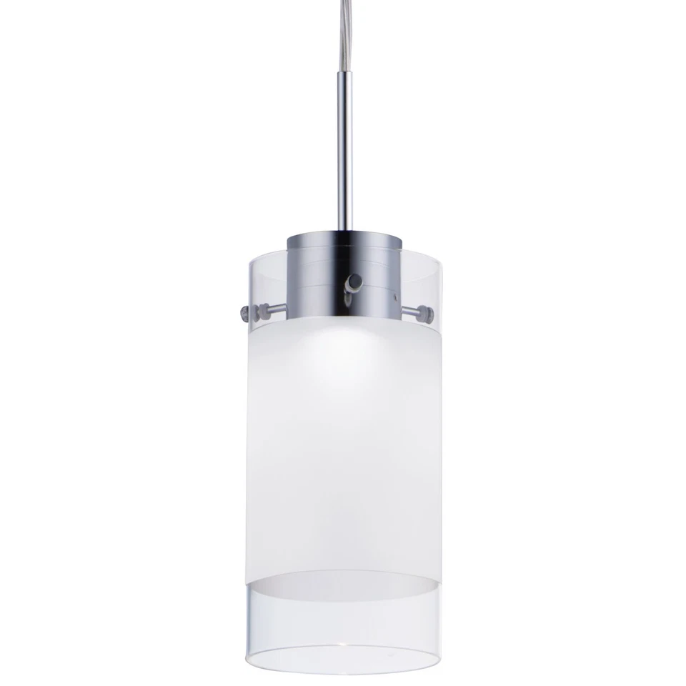 Maxim 10192CLFT Chrome Scope 12" Led Frosted / Clear Glass Pendant - Image 1 of 4