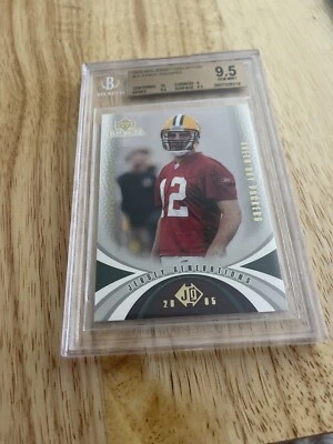 Aaron Rodgers 2005 Upper Deck UD Mini Jersey Collection Rookie BGS 9.5 Gem #72 - Image 1 of 4