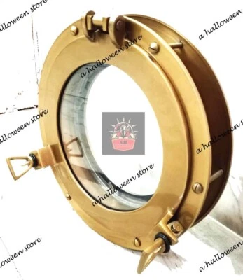 Brass Antique Window Porthole Nautical Marine Ship Boat Port Hole Christmas Gift - Image 1 of 4