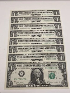 8 consecutive Uncirculated MINT  《BINARY RARE SERIAL NUMBERS》Super Top Rare！ - Picture 1 of 2