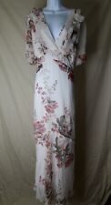 Women’s HOPE & IVY Ivory Rose Flutter Sleeve Maxi Dress (24,XXL)