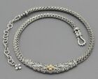 Barbara Bixby Wheat Chain Necklace Sterling & 18Kt Gold Necklace Adjustable 