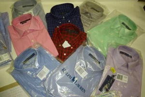 POLO RALPH LAUREN WHOLE SALES LOT MEN BOTTOM DOWN SHIRT NEW 10 ITEM - Picture 1 of 10