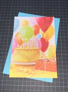 Tarjeta de cumpleaños brillante Hallmark: globo de pastel simple presente año por delante mejor uno - Imagen 1 de 7