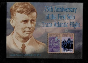 Dominica 2002 - Charles Lindbergh Planes - Sheet of 2 Stamps - Scott #2370 - MNH - Picture 1 of 1