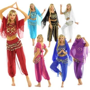 Womens Indian Dance Costume Belly Dance Halloween Cosplay Outfit Carnival AU - Picture 1 of 123