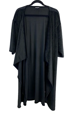 Cárdigan LuLaRoe Shirley Terciopelo Negro Plumero Kimono Cubrir Abierto Para Mujer Mediano Foto 1 de 4