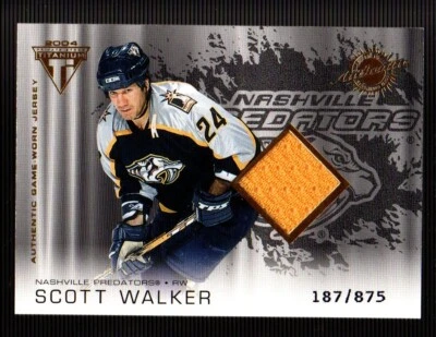 2003-04 Pacific Titanium GAME USED JERSEY #165 Scott Walker SERIAL #187/875 - Image 1 of 2