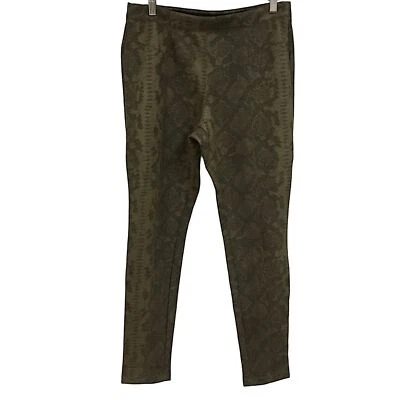NEW! PHILOSOPHY sz Medium Pull On Pants/ Leggings Snakeskin Stretch Waist Green - Image 1 of 4