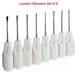 Set Of 8 Luxating Root Elevators Oral Surgery Tooth Extracting Extraction Dental - Picture 1 of 10