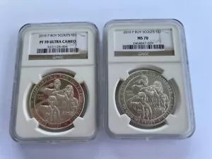 2010 P PROOF Boy Scout Commemorative Silver Dollars NGC PF70 PR70 - Picture 1 of 2