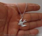 1 Ct Round Cut Moissanite Dove Charm Pendant Necklaces Real 925 Sterling Silver