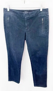Jeans Ann Taylor LOFT Modernos Cortos Lavado Oscuro Bolsillos con Cremallera-Talla 6 ¡NUEVOS! - Imagen 1 de 2