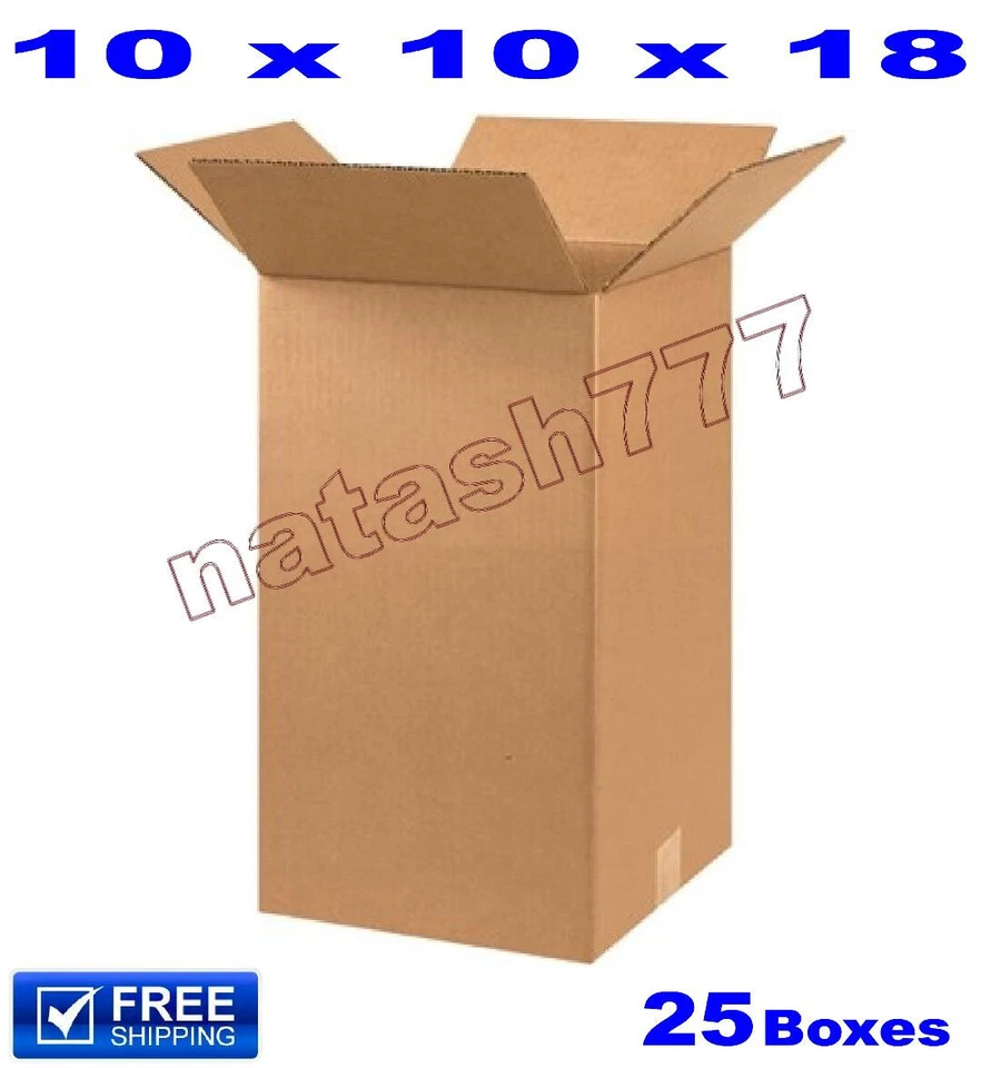 25 - 10x10x18 Cardboard Boxes 32-ECT Mailing Packing Shipping Corrugated Carton - Image 1 of 1