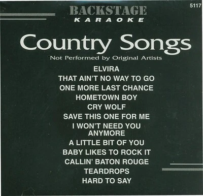BACKSTAGE KARAOKE CD+G BS5117 CDG COUNTRY SONGS OAK RIDGE BOYS TRACTORS MORE cdg - Image 1 of 2