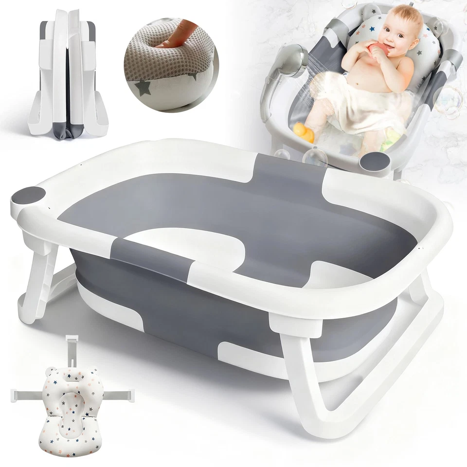 Faltbare Baby Badewanne Babywanne mit Badematte Badezimmer Set Für Familie DHL - Bild 1 von 4