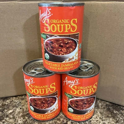 Sopa enlatada vegana sin gluten de jambalaya vegetal orgánica paquete de 3 14,2 OZ nueva Foto 1 de 4