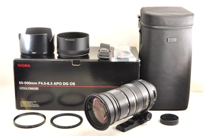 SIGMA 50-500mm F/4.5-6.3 APO DG OS HSM Lens for Nikon F w/Box *Opt Near Mint #46 - Image 1 of 4