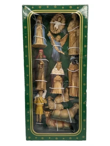 Vtg 12 pc Miniature Nativity Scene Christmas Set Christmas Decorations - Picture 1 of 6