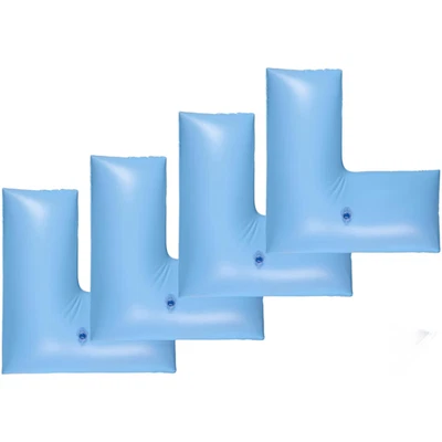 L Shape Inflatable Pool Cover Water Bags 4pcs Weather Resistant PVC Material - Image 1 of 4
