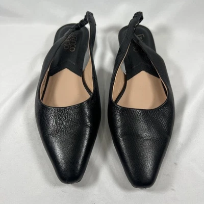 Franco Sarto Briella Cuero Negro Bandolera Mujer Puntera Plana Punta Talla 7.5M Foto 1 de 4