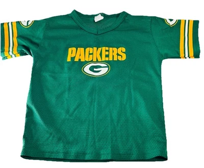 Camiseta deportiva informal de malla para niños Green Bay Packers pequeña verde dorada Foto 1 de 3