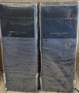 Donna Karan Home Standard/queen Sham Pair of 2 Moonscape Collection Charcoal NIP - Picture 1 of 8