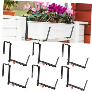 6 Pack Adjustable Window Planter Box Bracket, Hangers Flower Box Shelving with - Picture 1 of 8