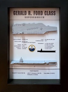 Gerald R Ford Klasse Display Schattenbox, CVN-78, 6"" x 8"" schwarz - Bild 1 von 5
