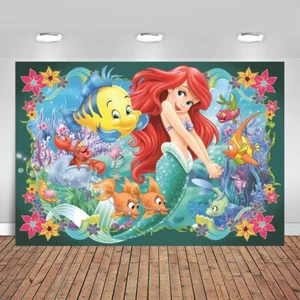Little Mermaid Princess Ariel Party Supplies Girls Birthday Party Backdrop Decor - Picture 1 of 6