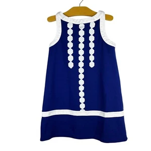 Gymboree Mod About Orange Geo Shift Dress Navy Blue White Geometric Size 7 - Picture 1 of 9