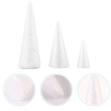 15 White Foam Cones for DIY Christmas Crafts & Party Decor