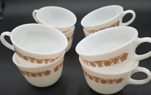 Corning Gold Butterfly Coffee Cups Set of 4 - Picture 1 of 6