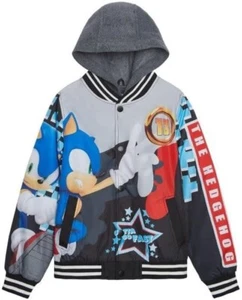 Chaqueta de bombardero Sonic para niños Chaqueta universitaria con botones Talla 2T 3T 4 5-6 7 8 10-12 14 - Imagen 1 de 3