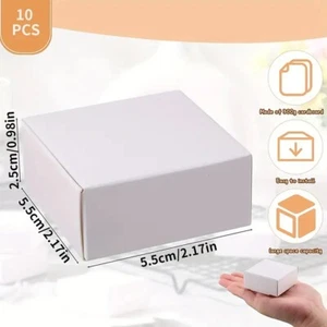 10PCS Small Kraft Paper Gift Boxes 2.16x2.16x0.98 in Gift Boxes w/ Lid, White - Picture 1 of 6