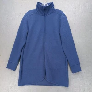 MPG Performance Gear Ribbed Long Zip Jacket Athletic Running Workout Coat Blue M - Picture 1 of 9